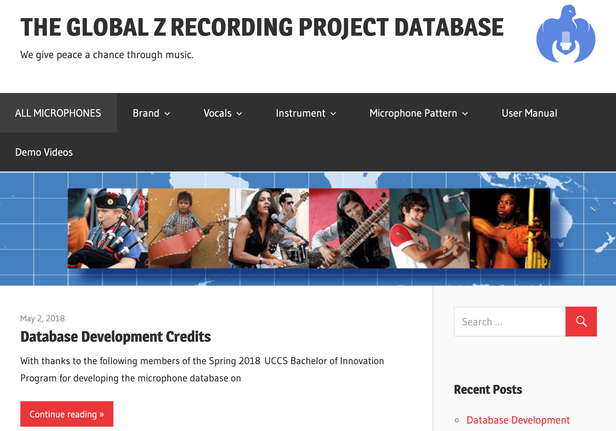 THE GLOBAL Z RECORDING PROJECT DATABASE