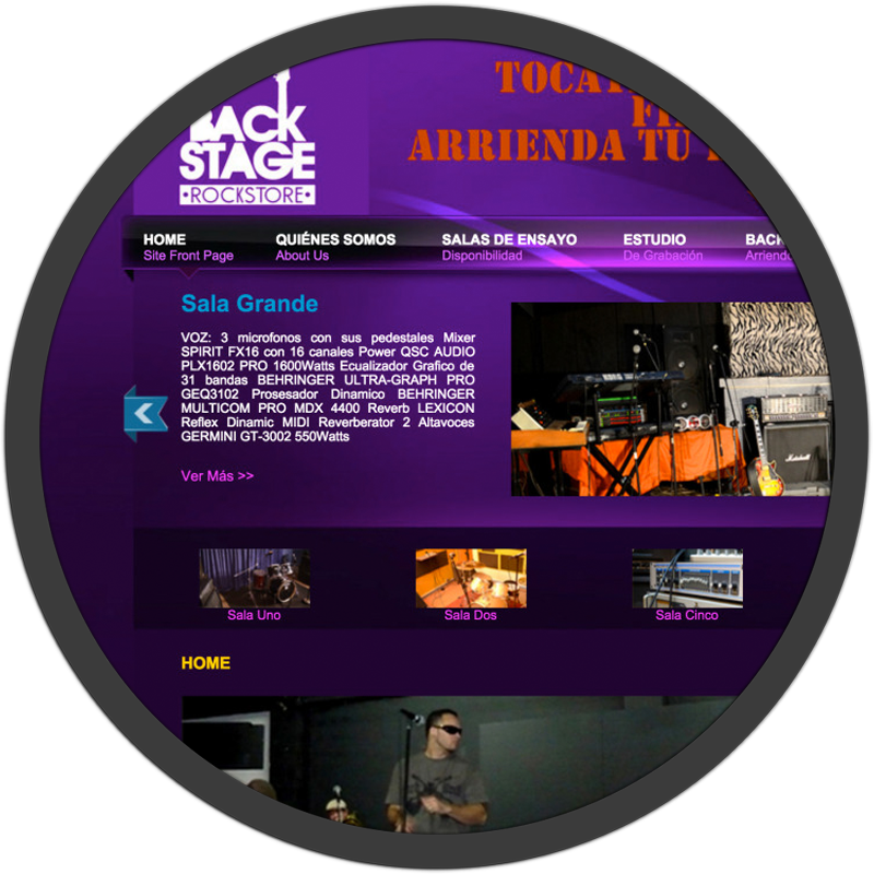 BACKSTAGE ROCKSTORE WEBSITE